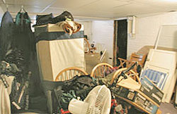 home staging a messy basement